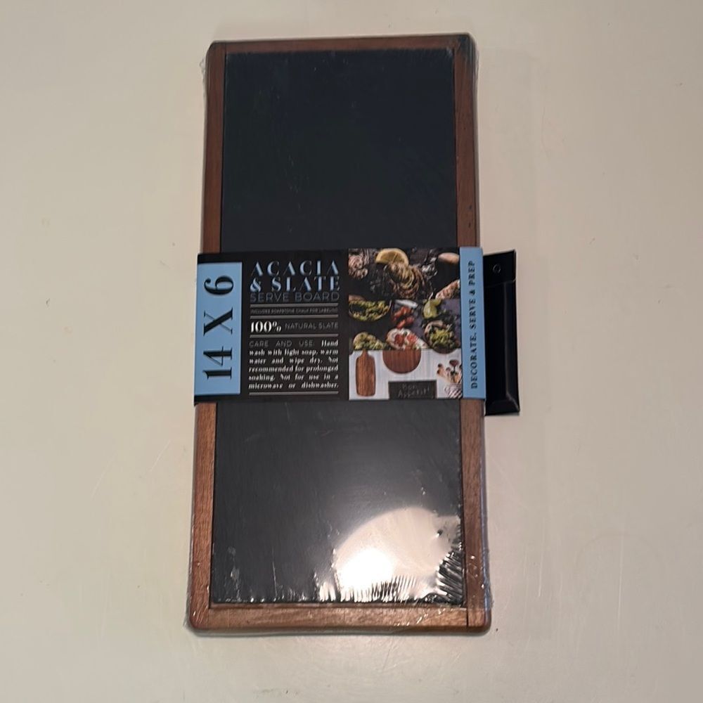 Acacia and Slate Serving Board